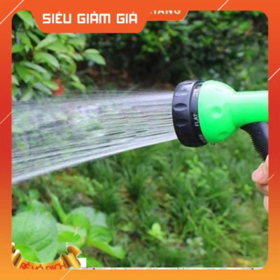 Vòi xịt rửa xe,Vòi phun nước tưới cây tăng áp thông minh 8 chế độ 815621 (cút vàng,nối xanh - dây xanh)
