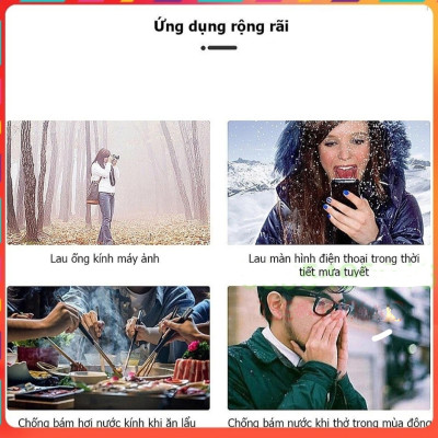 ( Hàng cao cấp ) Khăn lau mắt kính nano chống hơi nước chuyên dụng Hộp 100pcs 