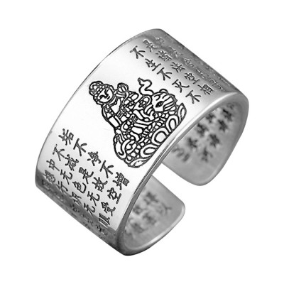 Nhẫn Nam Bạc Thái Phật Bản Mệnh Phổ Hiền Bồ Tát Tuổi Thìn , Tỵ BẠC HIỂU MINH NA543-TT