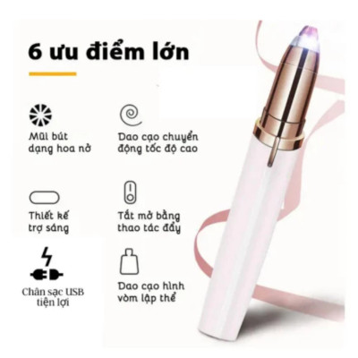 Bút tỉa lông mày lông mũi cao cấp,máy dùng sạc điện điện nhỏ gọi tiện