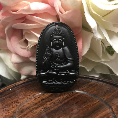 Mặt Dây Chuyền Phật A Di Đà Đá Obsidian Ngọc Quý Gemstones PADDON 