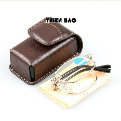 Bao da có đai đeo hông  BD99 chuyên dùng để đựng kính lão thị, viễn thị gấp gọn KT 8*4*3CM làm thủ công HANDMADE bằng tay chắc chắn