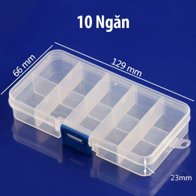 Hộp nhựa đựng đồ cá nhân, trang sức trong suốt mini đẹp mắt 10, 15, 24 ngăn có nắp, hộp nhựa đựng thuốc, linh kiện điện tử chia nhiều ngăn