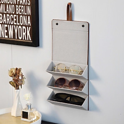 Hộp da PU đựng mắt kính 3 ngăn cuộn tròn , có nút bấm tiện lợi ,có thể treo hoặc xách , mang đi mọi nơi , bảo vệ mắt kính khỏi bụi và hư hỏng 