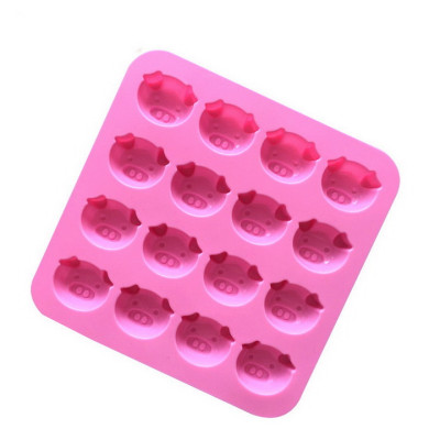 Khuôn silicon làm rau câu, socola 16 mặt heo con – Mã số 1087