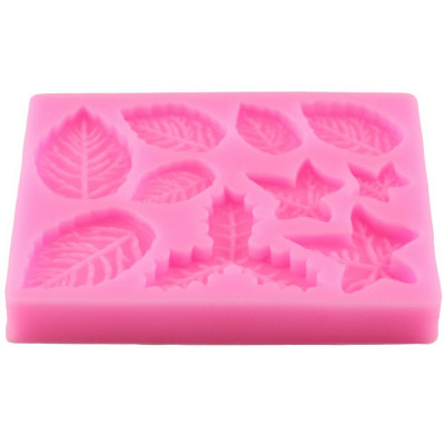 Khuôn silicon làm rau câu 10 chiếc lá - Mã số 1094