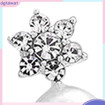 Đôi khuyên tai đính đá và ngọc trai giả xinh xắn dành cho nữ