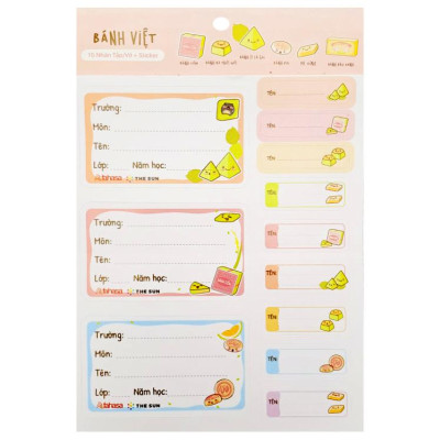 Combo 10 Tập Học Sinh Bánh Việt - Miền Nam - 4 Ô Ly - 96 Trang 80gsm - The Sun 05 - Mè Xửng - Tặng Nhãn Vở Kèm Sticker