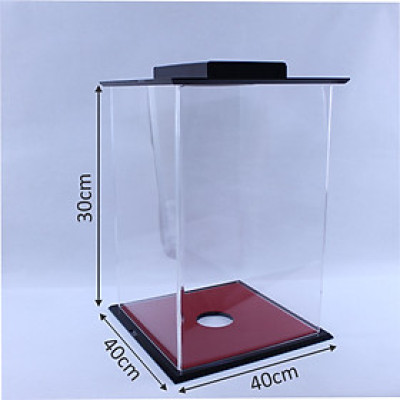 Hộp mica Enter BOX202 30x30x40cm mica dày 5mm, đế đen 10mm, đèn led