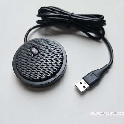 Micro thu âm đa hướng 360 độ để bàn UM02 dùng cho họp hội nghị trực tuyến chân cắm USB có LED- hàng nhập khẩu