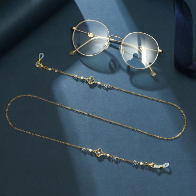 Dây kính mặt cỏ bốn lá may mắn lấp lánh dây đeo khẩu trang mặt nạ dây chuyền đeo airpod đeo cổ mẫu mới độc lạ