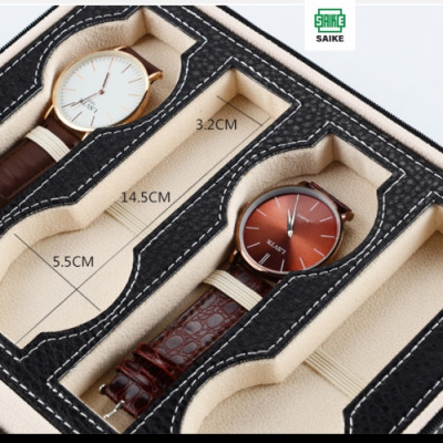 Hộp Đựng Đồng Hồ 8 Ngăn SAIKE SAIKE S868 Vỏ Da Nhỏ Nhẹ Có Khóa Kéo