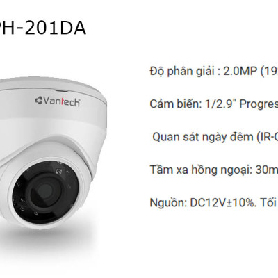 Camera hồng ngoại AHD VPH-201DA - Hàng chính hãng