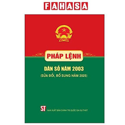Sách - Pháp Lệnh Dân Số Năm 2003 (Sửa Đổi, Bổ Sung Năm 2025)