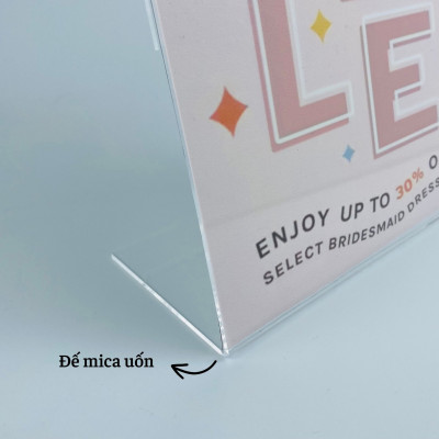 Kệ mica 1 mặt Enter F02-P 150x210mm A5 đứng, Kệ menu chữ L, Khung thông tin sản phẩm, Khung bảng giá, Kệ trưng bày để bàn