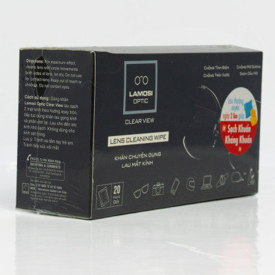 LAMOSI OPTIC - Khăn lau mắt kính chuyên dụng - Hộp 20 gói