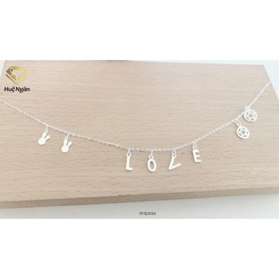 Lắc chân bạc Ý 925 Huệ Ngân - Love and Star RYBJ50115
