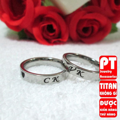 Nhẫn cặp vợ chống inox ĐV: 1CHIẾC cao cấp sang trọng không đen HCM
