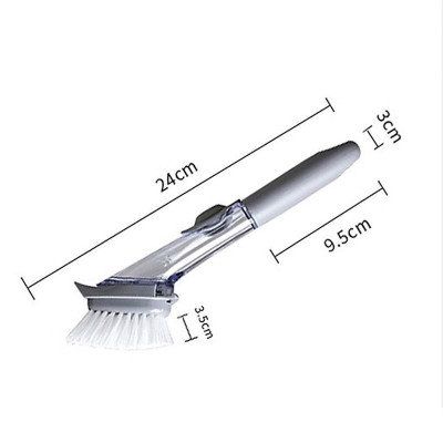 Bộ cọ chùi rửa đa năng kèm ống đựng nước rửa chén, Bàn chải cọ bếp đa năng - Cây rửa bếp có cán đựng nước rửa siêu tiện