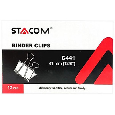 Hộp 12 Kẹp Bướm 41 mm - Stacom C441
