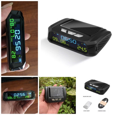 Đồng Hồ Ô Tô 3in1 Mẫu Mới: Báo Giờ, Ngày Tháng, Nhiệt Độ - Màn Hình LED Đa Năng Cực Tiện