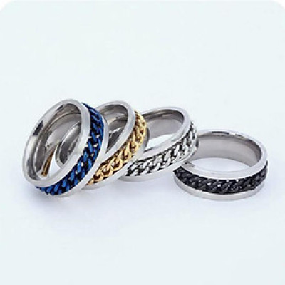 Nhẫn Xích Xoay Titan Khui Bi Cá Tính Dành Cho Cả Nam Và Nữ Cao Su