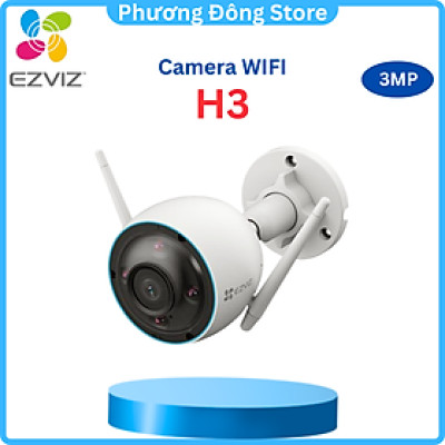 Camera IP Ngoài Trời Ezviz H3 2K 3MP - Phát hiện chuyển động thông minh, độ sắc nét cao, có màu ban đêm, vỏ hợp kim nhôm chống chịu thời tiết, chống nước IP 67 - Hàng chính hãng 