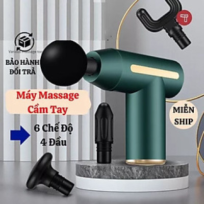 Máy massage cầm tay cổ vai gáy 4 đầu 6 chế độ, Máy đấm lưng rung mát xa giúp giãn cơ bắp đùi chân toàn thân