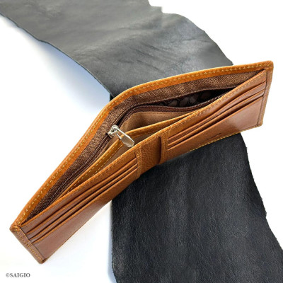 Ví Nam Nhỏ Gọn Cao Cấp HERITAGE, Da Bò Full Grain Siêu Bền Bỉ, Thiết Kế Đơn Giản, Dáng Ngang - Gập 2, Đựng Tiền và Thẻ ATM Tiện Dụng – Hàng Chính Hãng SAIGIO