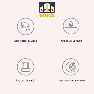Camera wifi ngoài trời độ phân giải 2K CT6 3MB Tenda hàng chính hãng