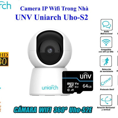 Camera IP Wifi Robot UNV Uniarch 1080P Uho-S2E đàm thoại 2 chiều, hỗ trợ tên miền P2P - Hàng chính hãng