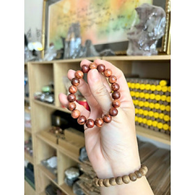 Vòng tay gỗ nu huyết Long - size 10li - Thấu quang - Mùi thơm vĩnh viễn