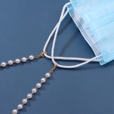 Dây đeo gọng kính chuỗi hạt châu mix chain kim loại hạt phụ kiện unisex