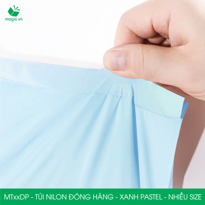 Combo 100 túi nilon gói hàng - túi niêm phong đóng hàng màu xanh pastel - NHIỀU KÍCH THƯỚC