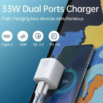 Củ sạc CHOETECH PD5006 nhanh 33w 2 cổng 1 USB A+ 1 TYPE C  (Hàng chính hãng)