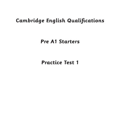 Pre A1 Starters - Practice Tests 1-5