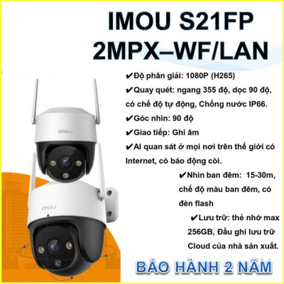 Camera IP WiFi Fullcolor quay quét ngoài trời Imou Cruiser SE 2MP IPC-S21FP hàng chính hãng