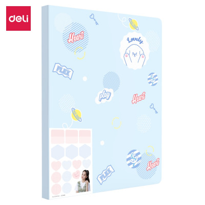 File Lá Học Sinh A4 Deli - 30/40 Lá - Xanh Dương/Hồng/Trắng - 1 Chiếc - 72493 / 72494