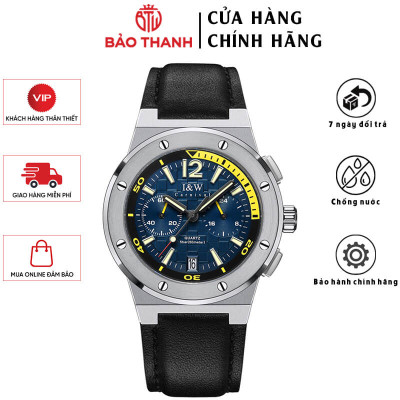 Đồng Hồ Nam I&W Carnival 605G1 Chính Hãng Full Box Chống Nước Kính Chống Xước Dây Da Cao Cấp BH24T (Máy Pin-Quartz)