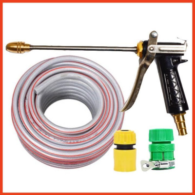 Rửa xe tưới cây Bộ dây và vòi xịt tăng áp lực nước 300% loại 25m cút nhựa,nối nhựa 206318