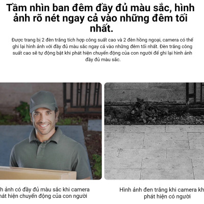 Camera ngoài trời Xiaomi AW300 2K (2304×1296P) IP65, Khẩu độ lớn F2.0 Chuẩn nén H.265, Bản quốc tế - Hàng chính hãng