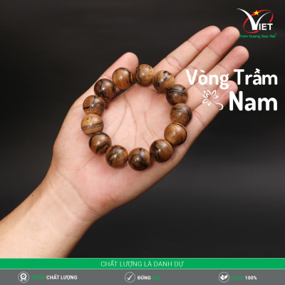 Vòng Trầm Nam - Trầm thiên nhiên - Kiểu Tròn - Vân Trầm Độc Đáo