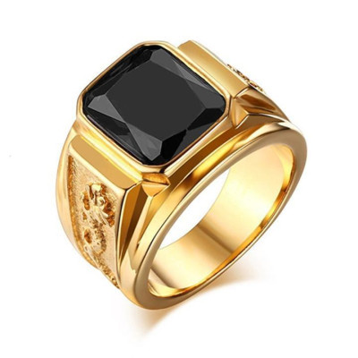 Nhẫn nam titan cao cấp thời trang chạm rồng 2 bên trangsucpt đá đỏ inox  thép không gỉ PTNNA255