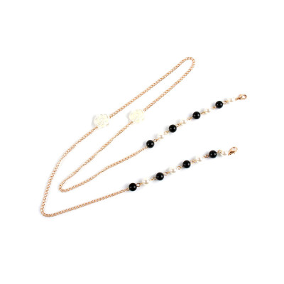 Chuỗi dây đeo kính ngọc trai sáng tạo hoa hồng dây buộc khẩu trang chống mất chuỗi treo cổ vòng cổ thời trang tiện lợi