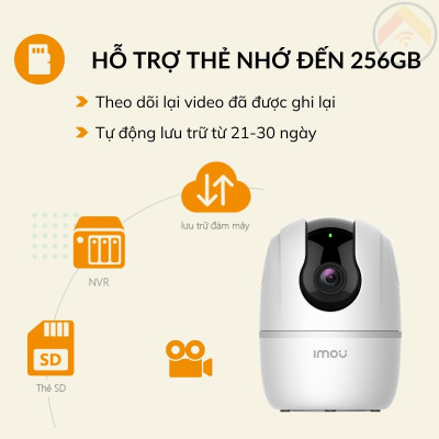 Hàng chính hãng Camera giám sát IMOU Ranger A42P Kèm thẻ nhớ 64GB Wifi 4MP H264 xoay 360độ đàm thoại 2 chiều