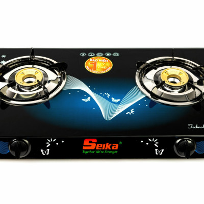 Tặng nước rửa chén Chie! 1.5L khi mua Bếp Gas Đôi Mặt Kính Seika Sen Nhôm SKB117 - Hàng Chính Hãng