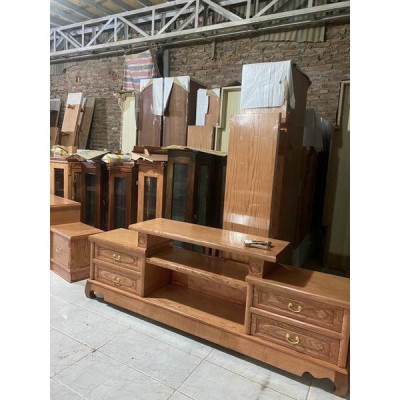 kệ tivi gỗ sồi Sơn màu óc chó và hương vàng. 1m8 ,2m ,2,2m