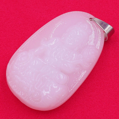 Mặt phật Bồ Tát Phổ Hiền thạch anh trắng 4.3cm - phật bản mệnh tuổi Thìn, Tỵ