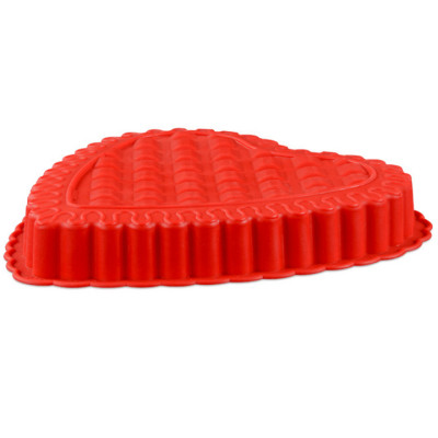 Khuôn silicon làm đế bánh, rau câu hình trái tim đan xen - Loại 24 cm – Mã số 1105