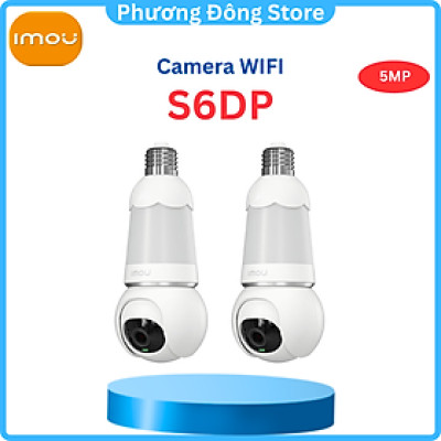Camera bóng đèn IMOU Bulb Cam IPC-S6DP 2K/ 3K, quay quét 360 độ, có màu ban đêm, đàm thoại 2 chiều, phát hiện xe cộ - Hàng chính hãng